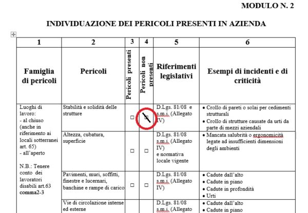 La crocetta sbagliata per il rischio sismico nel DVR semplificato