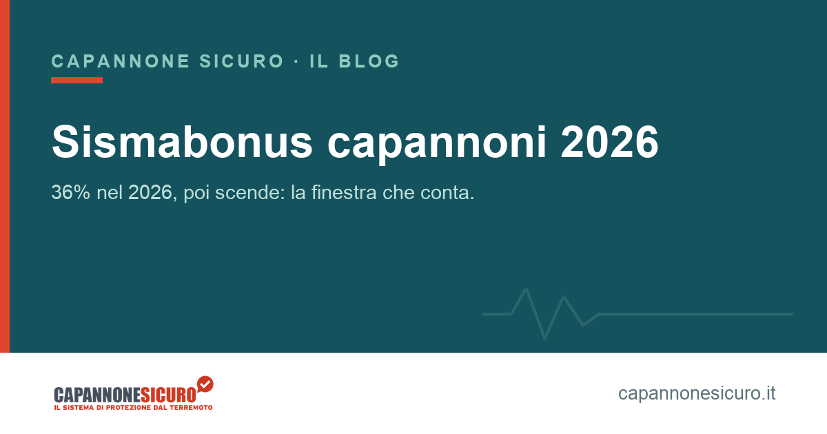 Sismabonus capannoni 2026: aliquote, regole nuove e perché conviene muoversi entro l'anno