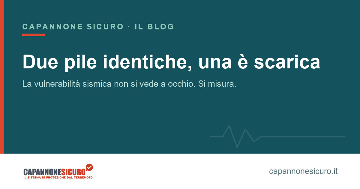 Vulnerabilità sismica del capannone: la lezione delle due pile identiche