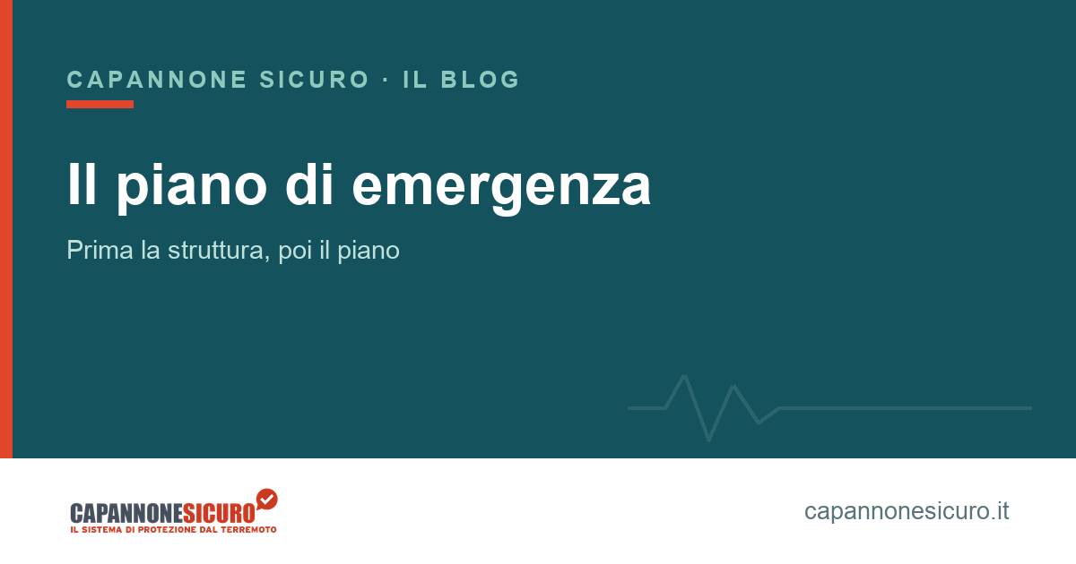 Piano di emergenza ed evacuazione per il terremoto: planimetria con le vie di fuga di un capannone prefabbricato